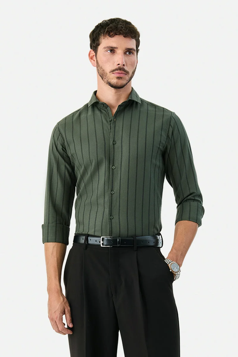 سنيتش Stripes 100% Cotton Slim Fit Shirt